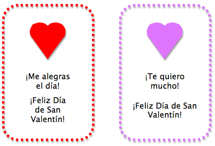 Simple Printable Spanish Valentine S Day Cards Spanish Playground