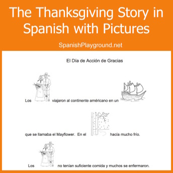 The Thanksgiving Story in Spanish told with pictograms.