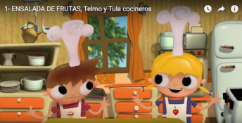Spanish videos for kids in a cute cooking series.