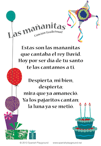 Happy Birthday Song In Spanish Free Printable Lyrics Spanish Playground