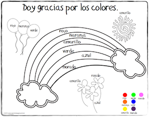 Spanish Thanksgiving Vocabulary Coloring Pages - Spanish Playground