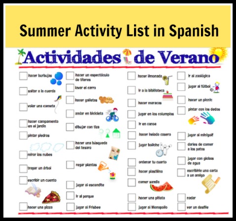 numbers 30 worksheets to kindergarten List Summer for Spanish  Spanish Kids: Playground Activities