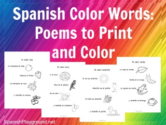 Short printable poems using Spanish color words for kids learning the language.