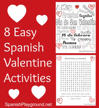 Spanish Valentine activities that are easy to prepare and fun for kids.