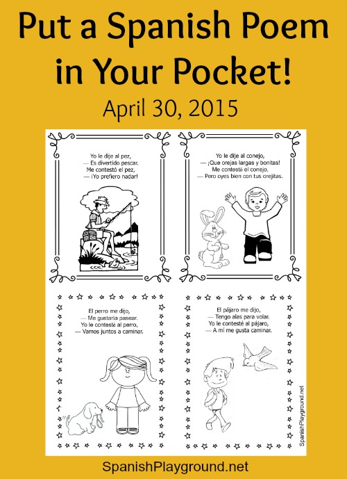 Poem in Your Pocket Spanish Printable - Spanish Playground