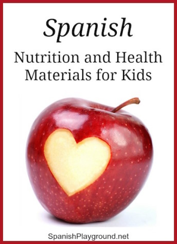 Spanish nutrition in picture books and activities for kids.