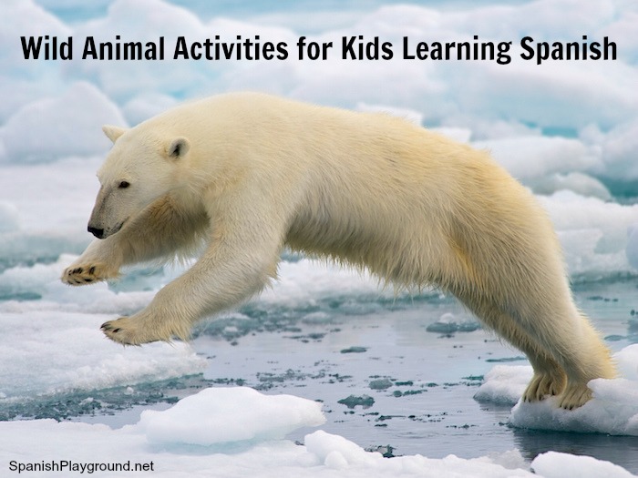 Activities about wild animals in Spanish for kids.