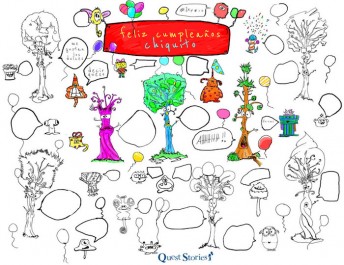 A printable birthday poster to use with kids learning Spanish.