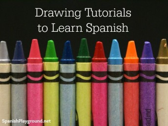 Drawing tutorials in Spanish teach language learners vocabulary and grammar.