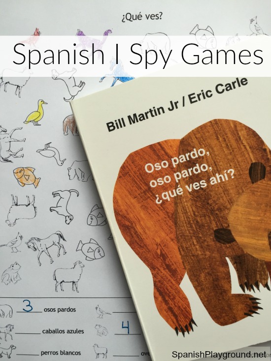 I Spy games for kids learning Spanish can be adpated to teach vocabulary related to any theme.
