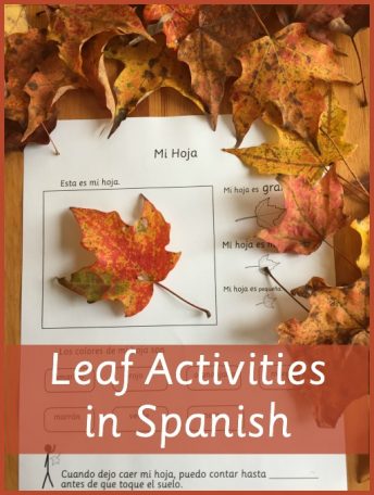 Songs, poems, and printable pages with leaf activities in Spanish for kids.