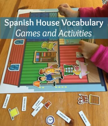 A magnetic board engages children with Spanish house vocabulary in many hands-on activities.