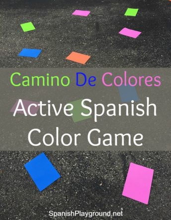 With this active Spanish color game, kids pratice listening and speaking with basic vocabulary.