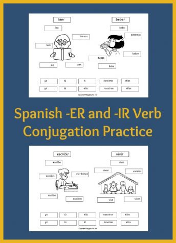 Spanish verb practice with common vocabulary and a hands-on activity.