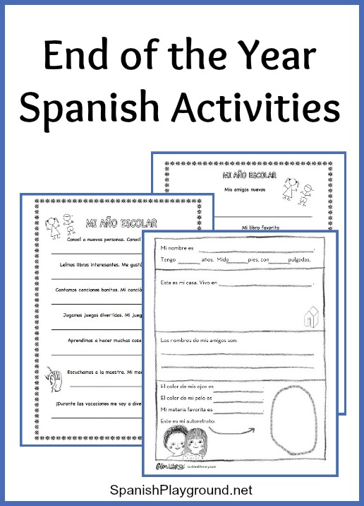 With these end of the year Spanish activities kids review and remember what they have learned.