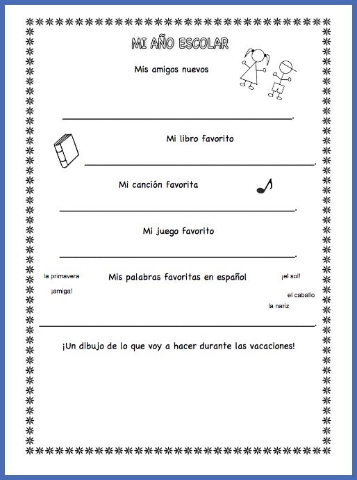 Kids record favorite songs and stories with this end of the year Spanish activity.