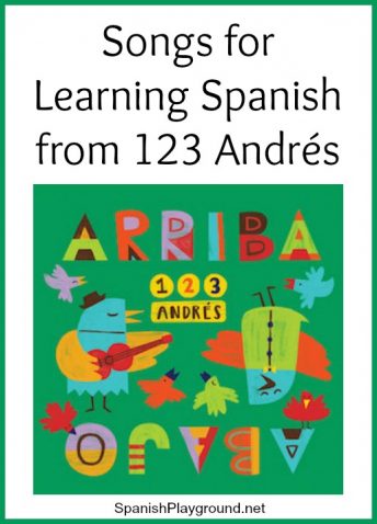 123 Andrés records songs for learning Spanish and basic concepts.