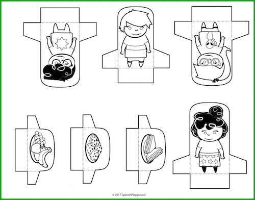 It is easy to create comprehensibe input using this Spanish story with cutouts.
