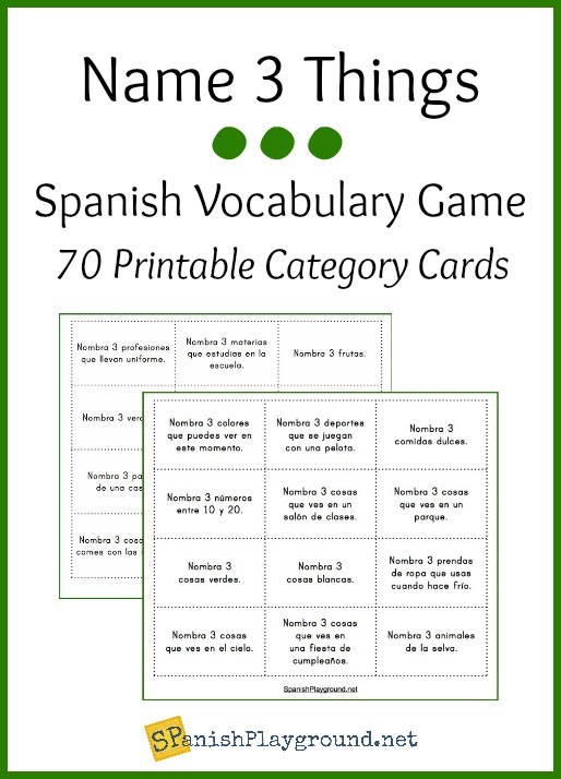 Playing Games in Spanish: Vocabulary for Families - Spanish Playground