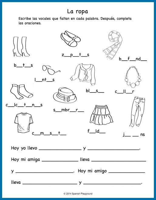 Game to Learn Spanish Clothes Vocabulary - Spanish Playground