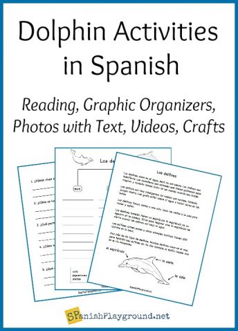 Dolphin activities in Spanish fit into an Earth Day or animal theme.