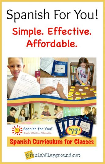 This Spanish class giveaway includes teacher and student materials for elementary Spanish.