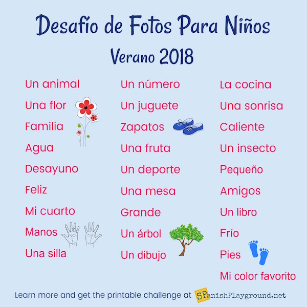 Reading and speaking practice with a Spanish photo challenge. 