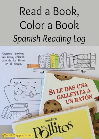 When kids finish a book they color a book on this Spanish reading progress sheet.