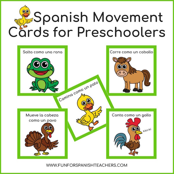 Spanish Movement Cards for Preschoolers - Spanish Playground Spanish Movement Cards for Preschoolers - Spanish Playground