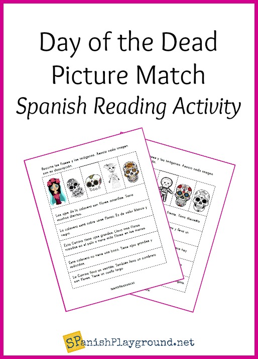This Day of the Dead Spanish reading activity ties in to Día de los muertos as kids practice language skills.