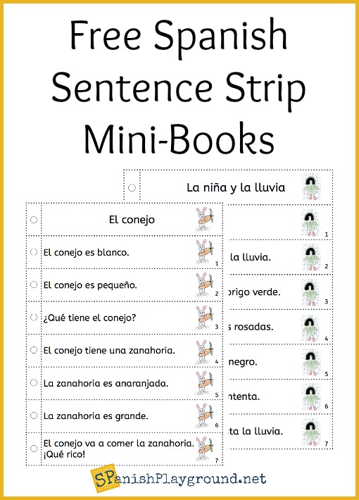 Use Spanish sentence strips to make minibooks for language learning.