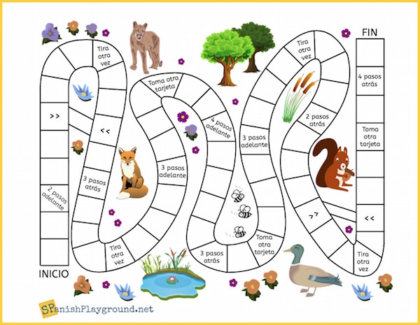 printable spanish board games and question cards spanish playground