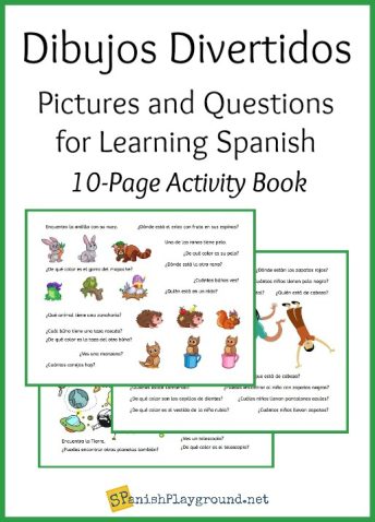 Image of 3 pages of Spanish question words practice activities.