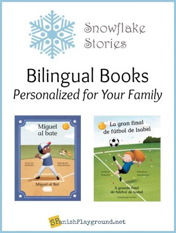 These are two of the titles of the personalized bilingual books available from Snowflake Stories.