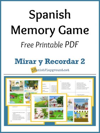 These pictures are part of the printable Spanish memory game.
