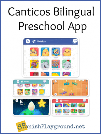 Image of home screen of Spanish app for kids