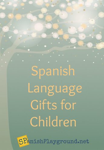 Image of holiday guide of Spanish language gifts for kids.