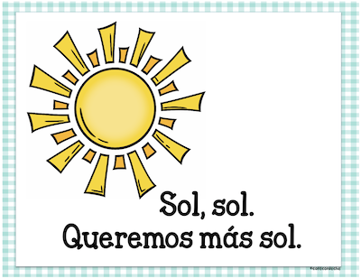Line from Spanish spring poem for children.