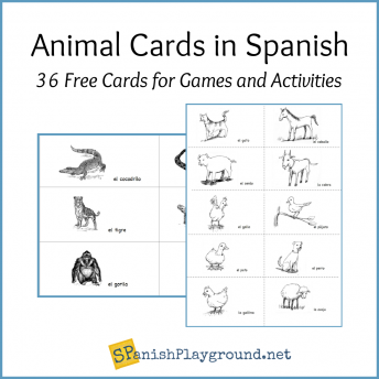 Image of Spanish animal cards in the free download.